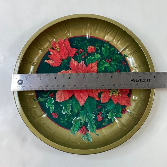Set 2 Holiday-Themed Metal Serving Trays With Winter Scene & Poinsettia Design - Picture 11 of 14